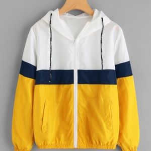 Yellow, navy, and white jacket NEVER WORN!